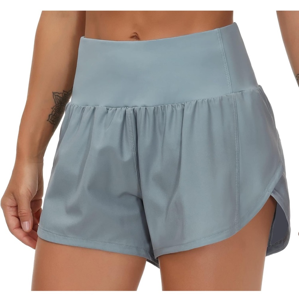 Women's Blue High-Waisted Shorts